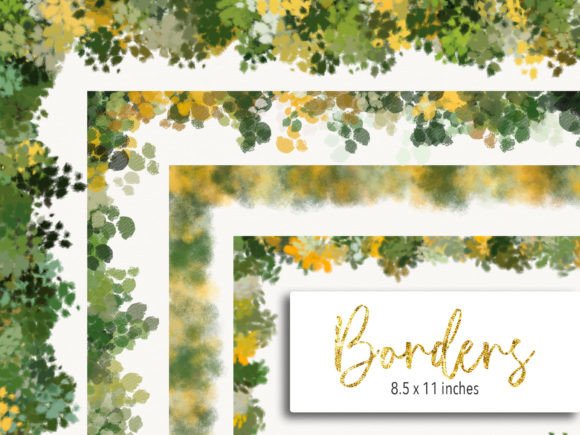 Abstract Yellow Flowers Borders