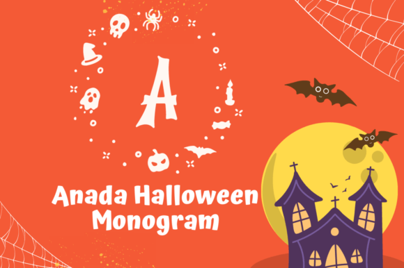 Anada Halloween Monogram: A Spooky Typography Asset for Creative Projects
