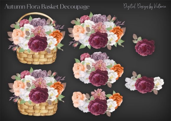 Autumn Flora Basket Decoupage Ephemera: A Practical Review for Digital Crafters