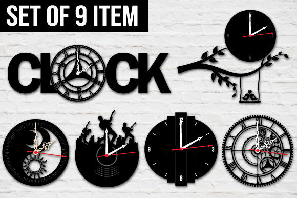 Decorative Wall Clocks as Laser-Cut Design Assets