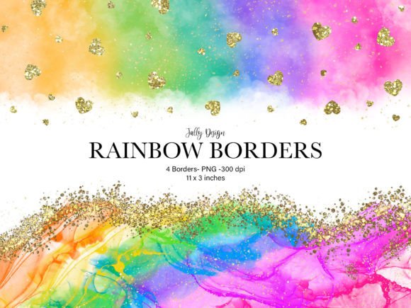 Evaluating Vibrant Alcohol Ink Rainbow Borders for Digital and Print Design