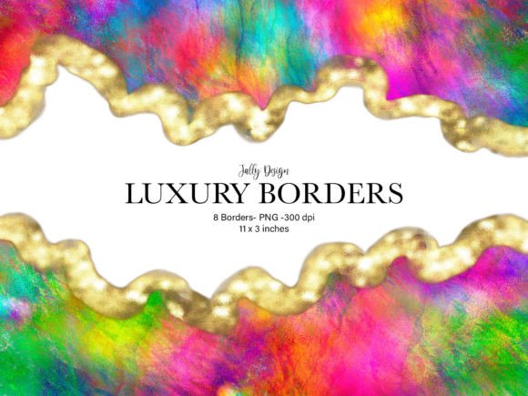 Holographic Vivid Colors Border Clip Art