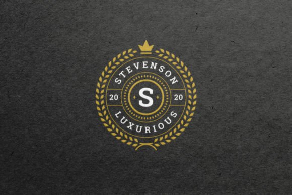 Laurel Wreath and Crown Vintage Logo