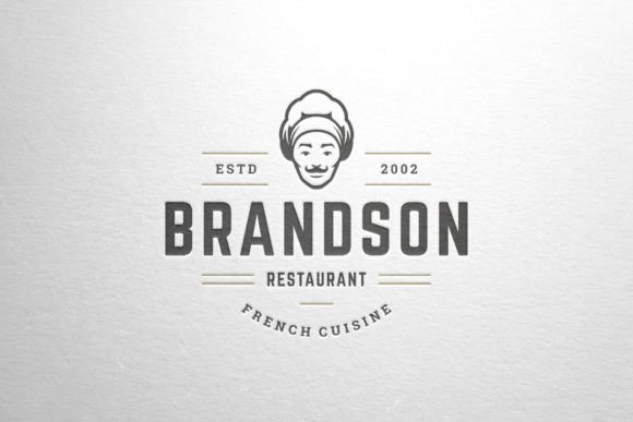 Male Chef Face Restaurant Logotype: Integrating Premium Vintage Design into Culinary Branding Workflows