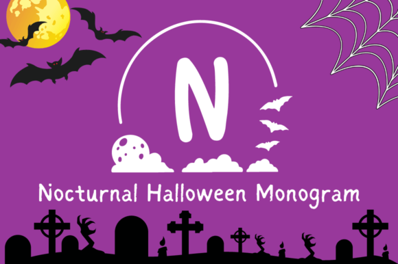 Nocturnal Halloween Monogram: A Spooky Typography Solution for Special Occasions and Branding