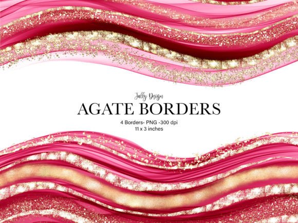 Pink Agate Borders Clip Art