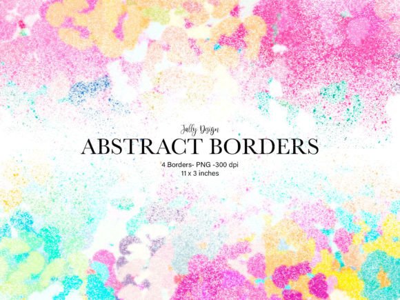 Pretty Abstract Flower Borders Clip Art