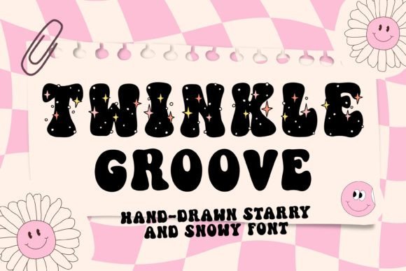Twinkle Groove: A Unique Hand-Drawn Font for Retro and Festive Design Projects