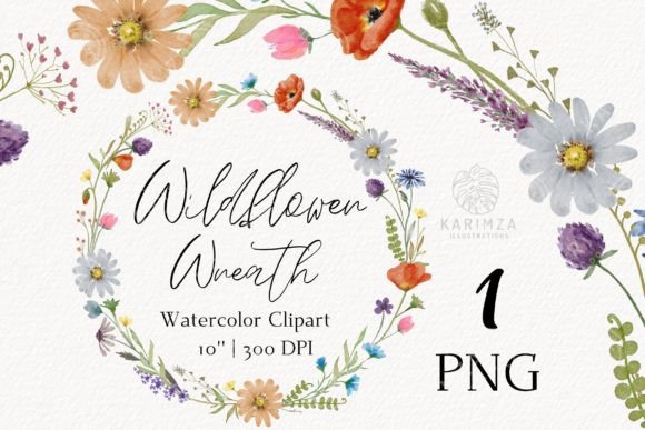 Watercolor Wildflower Wreath Png Clipart