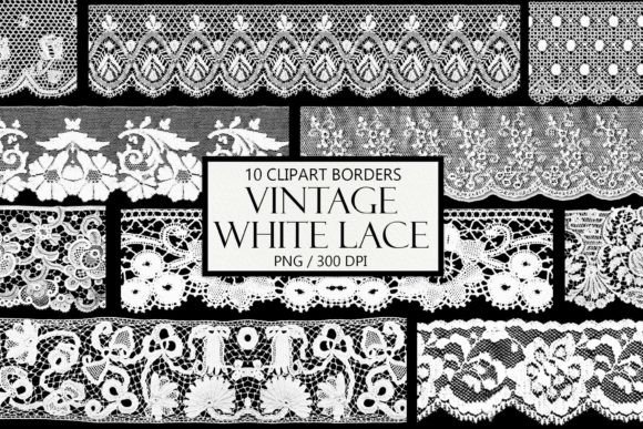 White Lace Clipart Borders