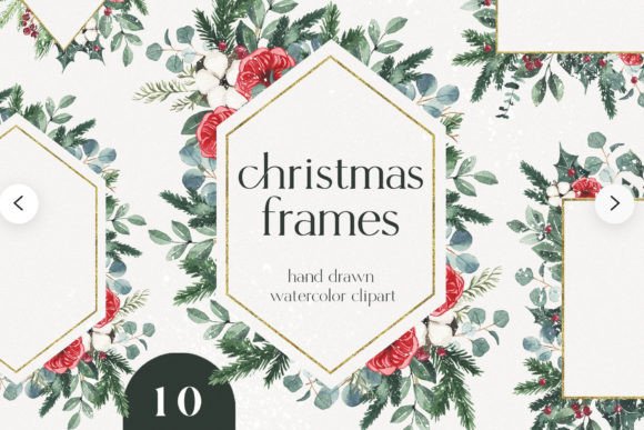 Winter Floral Clipart Frames for Your Creative Projects